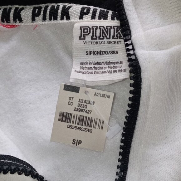 NWT Victoria Secret Pink Quarter zip hooded sweatshirt Size S/P - Picture 6 of 7